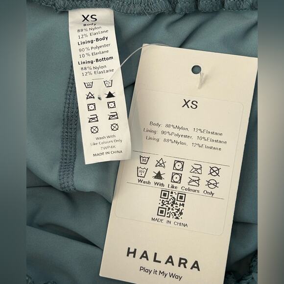 HALARA Breezeful 2-in-1 Hi-Waist Shorts Mineral Blue NWT Drawstring Mesh Pockets - Picture 10 of 11